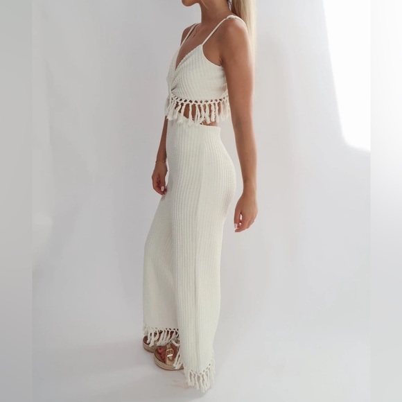 Fore White Tassel Jumpsuit - large - Picture 3 of 14
